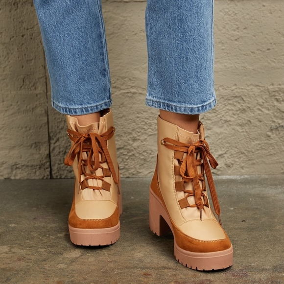 East Lion Corp Lace Up Lug Booties - Picture 4 of 5